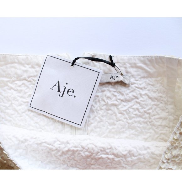 Aje X REVOLVE Catara Mini Skirt / AU 8 / US 4 / Ivory Sequined Cut Out - Picture 8 of 9